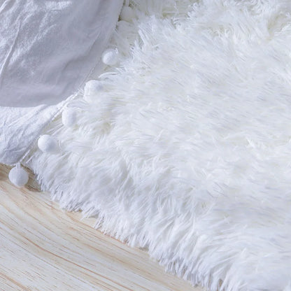 Pink Bedroom Carpet For Children's Room Cute Girls Floor Soft Mat Living Room Decoration White Fluffy Large Kids Bedside Rugs