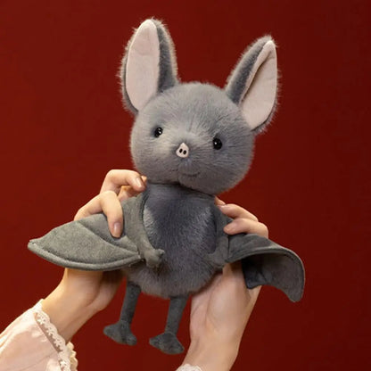 Cute Grey Bat Plush Toy Soft Stuffed Animal Doll Kawaii Bat Pillow Halloween Gift Decoration For Kids Girls Boys