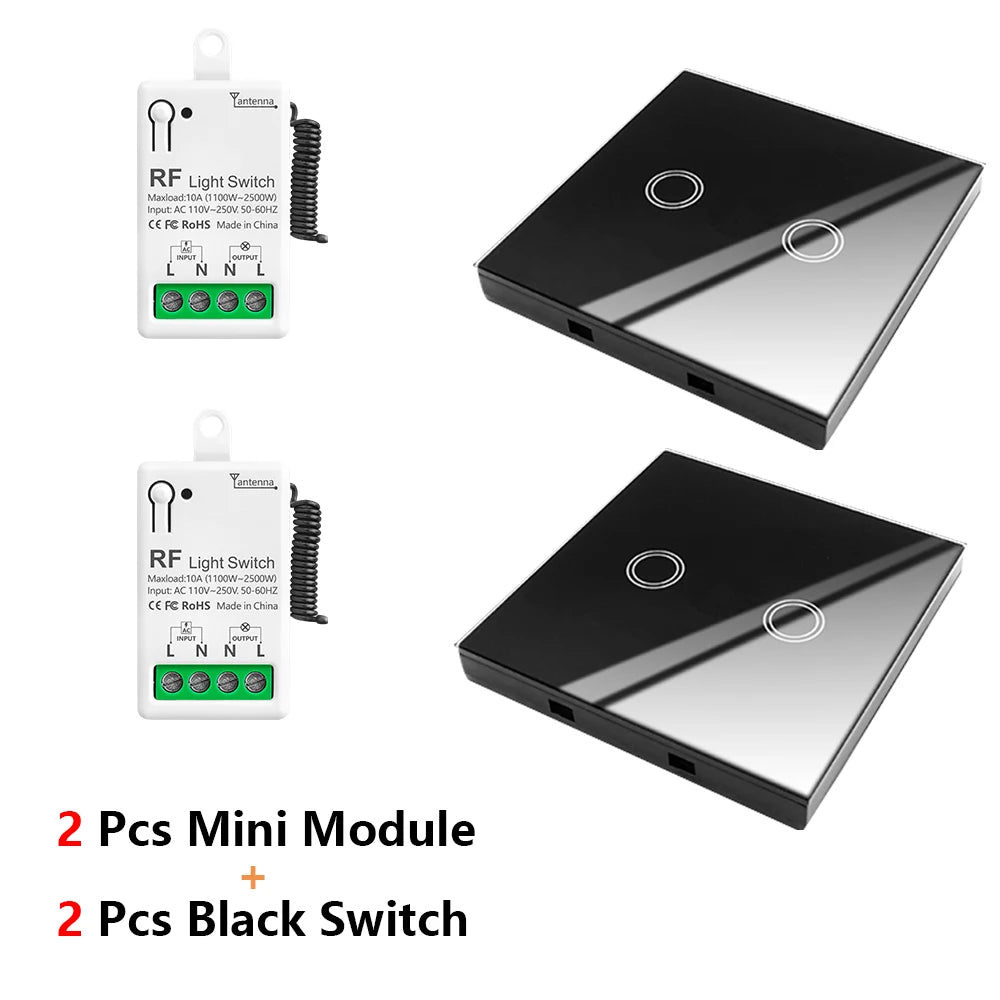 Diese 86 Wireless Touch Light Switch 433MHz Remote Transmitter, AC 110V~250V 10A Relay Receiver Interruptor for home improvement