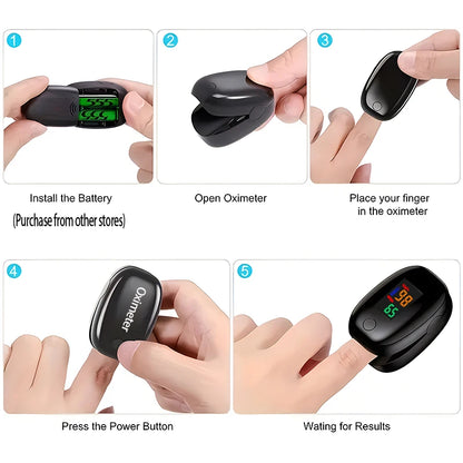 Finger Oximeter Digital Fingertip Pulse Oximeter Blood Oxygen Saturation Meter Finger SPO2 PR Heart Rate Monitor Health Care