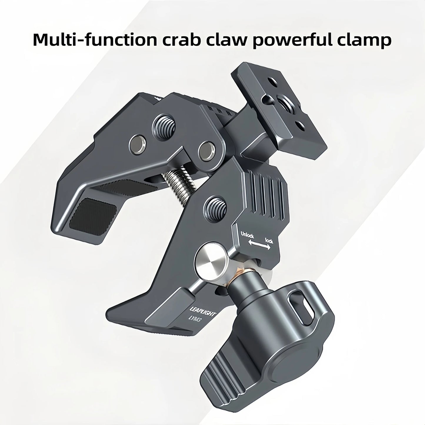 Camera Clamp Holder with NATO Mount, Heavy Duty Multifunctional Crab Claw Clip for DSLR Camera/Monitor/LED Light/Microphone