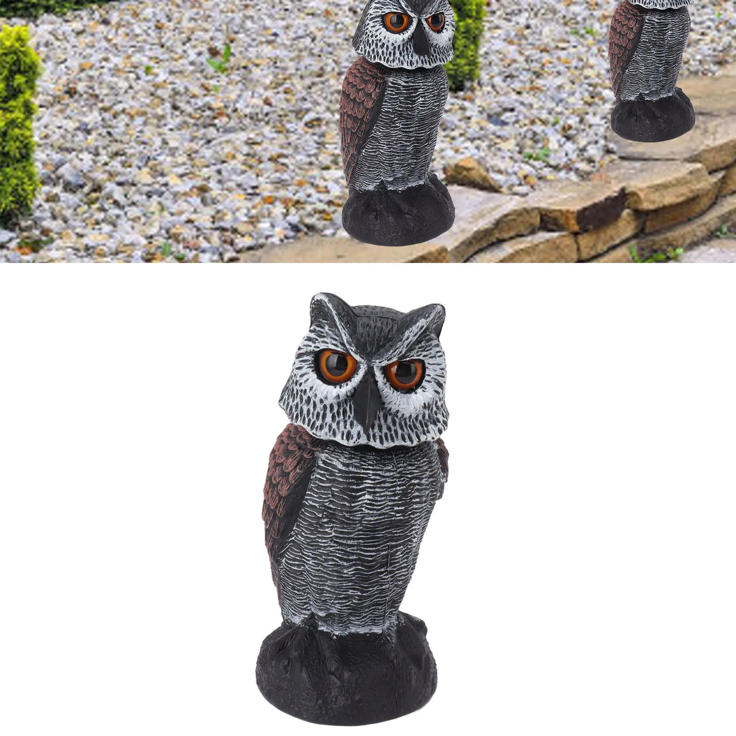 Owl Decoy to Scare Birds Owl Decoy Plastic Shake Head Owl Decoy To Scare Birds Away Scarecrow Fake Owl Outdoor Garden Decoration