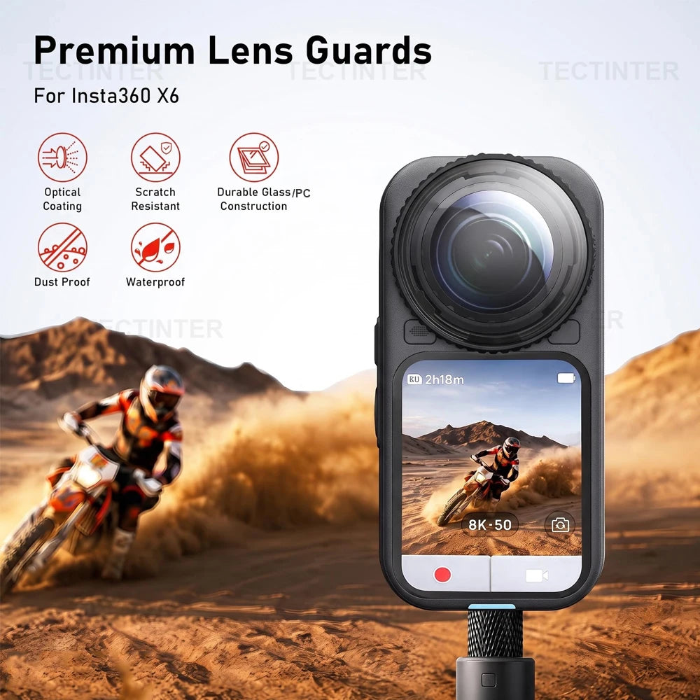 Screen Lens Protector for Insta360 X6 Tempered Glass Film Clear Anti-scratch Lens Guard Cover for Insta 360 X6 Camera Accessorie