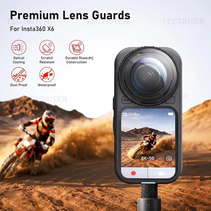 Screen Lens Protector for Insta360 X6 Tempered Glass Film Clear Anti-scratch Lens Guard Cover for Insta 360 X6 Camera Accessorie