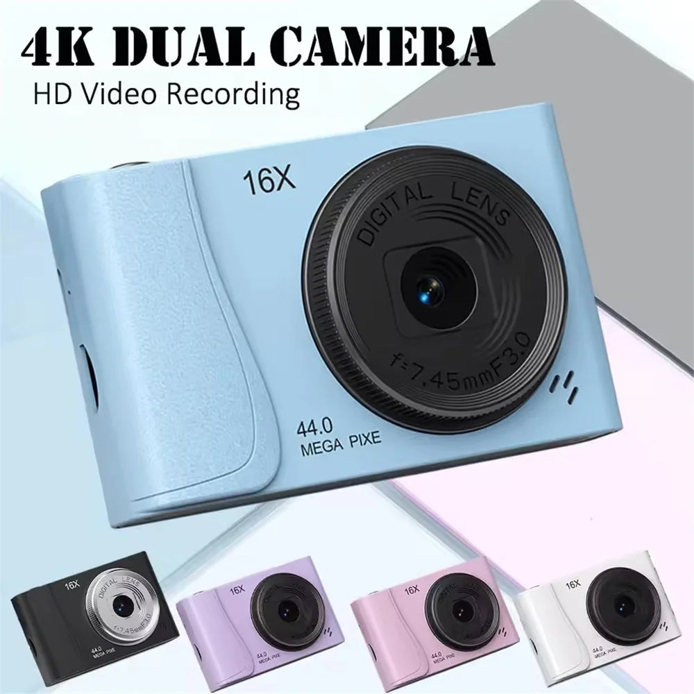 COOL DIER 4K Digital Camera 16x Zoom Camcorder 24 Million Pixels Compact Cameras Auto Focus for Kids Adult Beginners Photograph