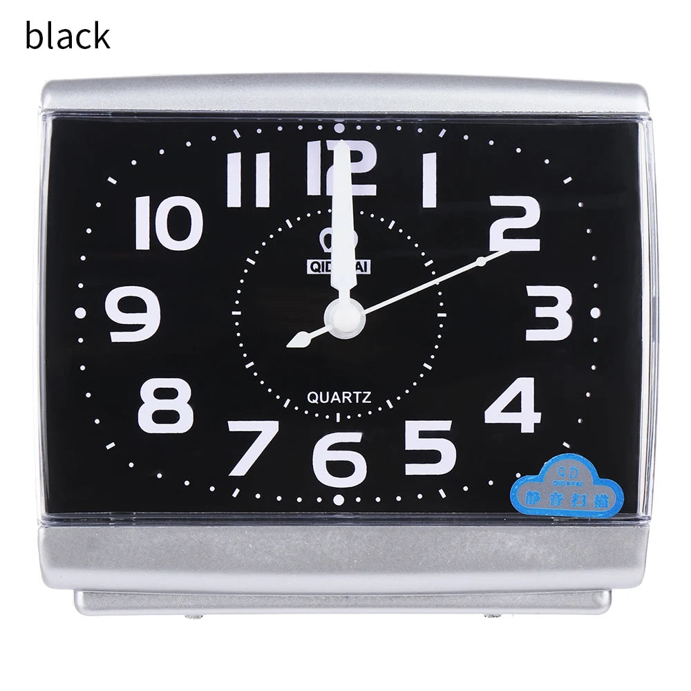 No Tick Number Square Alarm Clock Simple Quiet Quartz Clock Office Bedrooms Bedside Table Home Decor High Quality