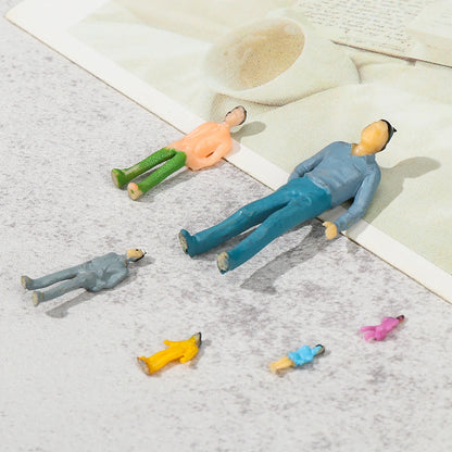 100Pcs/Bag 1:100/1:150/1:75/1:50 Scale Plastic People Figures Model Building Passengers DIY Character Mixed Color Pose Kids Toys