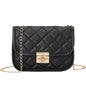 New personalized diamond grid women's bag, fashionable single shoulder cover lock small square bag, elegant and simple chain bag