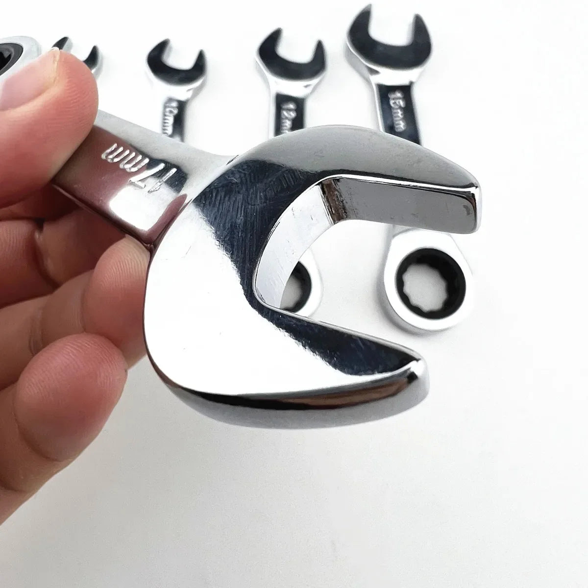 Mini Short Handle Ratchet Wrench With Movable Head Quick Dual-purpose Open End Wrench Hardware Tool Labor-saving Wrench