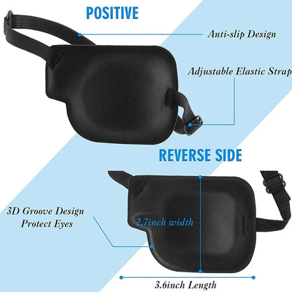 1PCS Black Single Eye Patch Adjustable 3D Foam Groove Eyeshades For Lazy Eyes Medical Use Concave Eye Patch