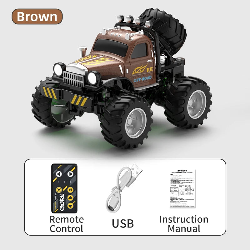 New 1:64 Rc Car Mini 2.4Ghz City Road Handle High Speed Alloy All Terrain Remote Control Car Dual Control Children's Toys Gifts