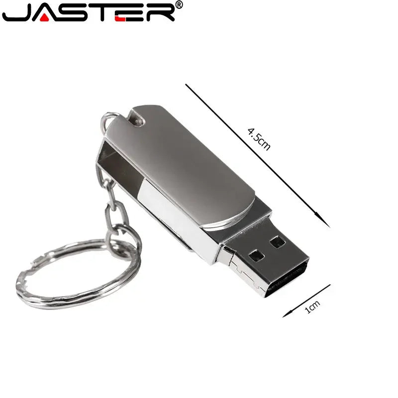 JASTER USB Flash Drive 64GB Rotatable Pen Drive 32GB Super Mini Memory Stick Free Key Chain Pendrive 16GB Creative Gifts U Disk