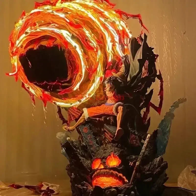 Hot One Piece Gk Anime Figure Luffy With Led  Toys Gear 3 Figurine Red Roc Pvc Statue Collectible Model Decoration Birthday Gift