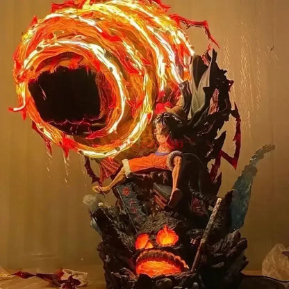 Hot One Piece Gk Anime Figure Luffy With Led  Toys Gear 3 Figurine Red Roc Pvc Statue Collectible Model Decoration Birthday Gift