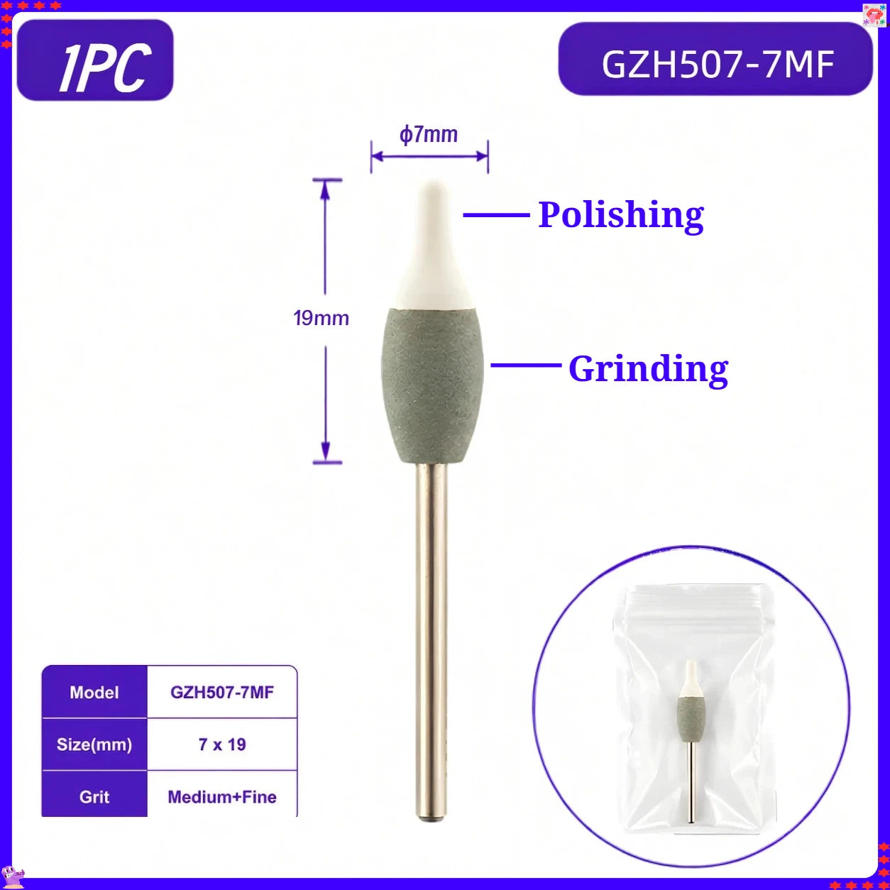 Dental Lab 2-in-1 Grinding Polishing Hand Tool for Pre-Sintered Zirconia Green State Zirconia Restoration Finishing Rotary Tool