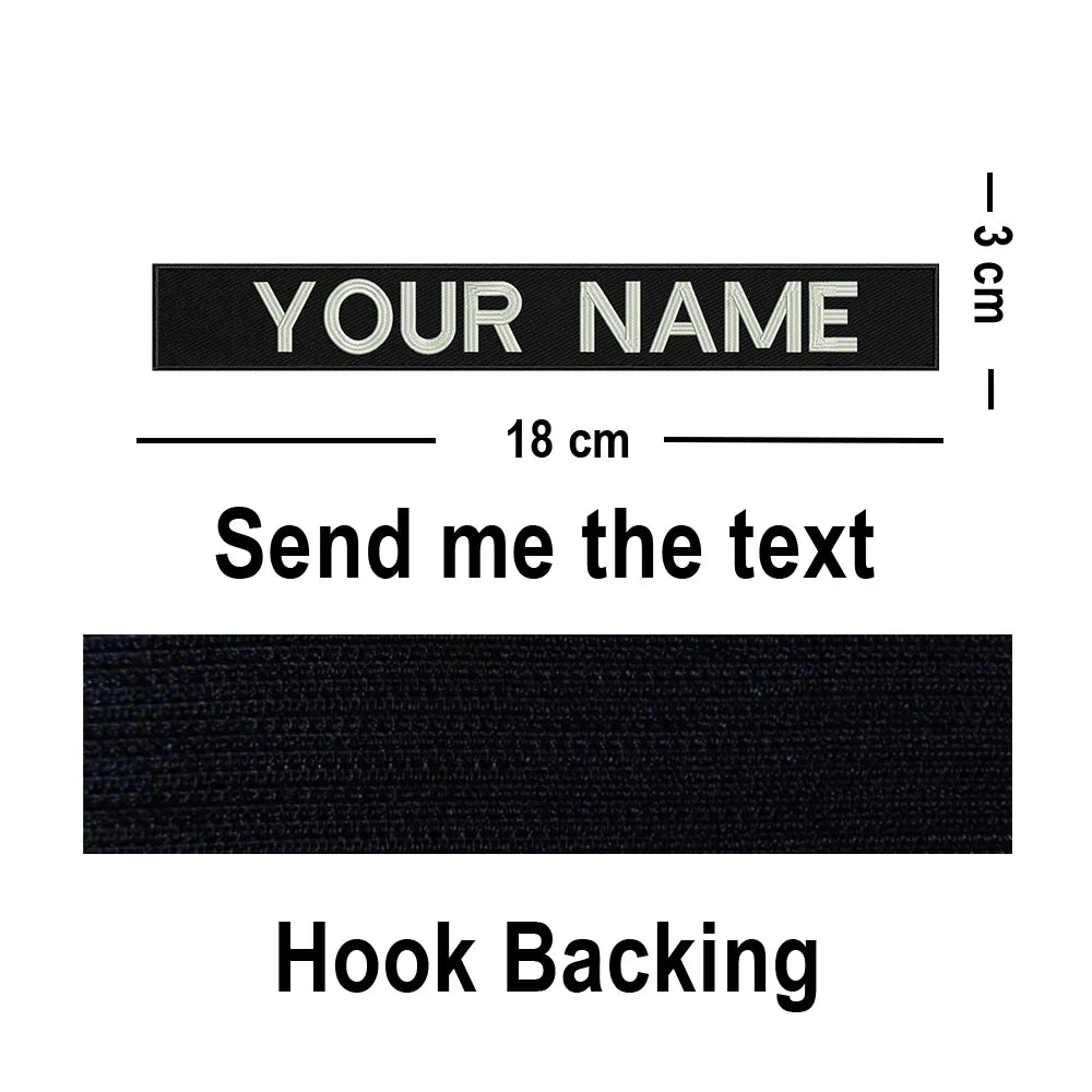 Custom Big Size Patches Personalized Name Embroidered Patch Stripes Badge Emblems Iron On Or Hook Loop Applique For Clothes