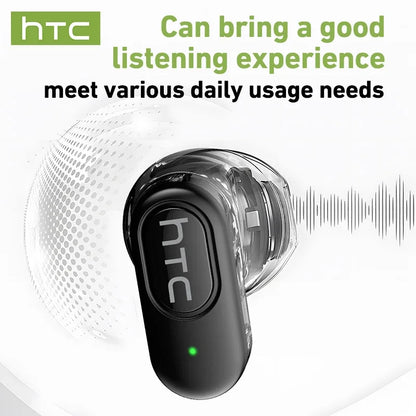 【AI Translator Earbuds】HTC NE51 Bluetooth Earphones TWS In-Ear Sport Wireless Headphones Long Life with Mic Ultralight Earbuds