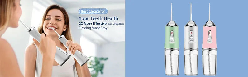 Water Dental Flosser Pick Cordless Oral Irrigator Rechargeable Travel Irrigation Cleaner Electric Flossing for Teeth Cleaning