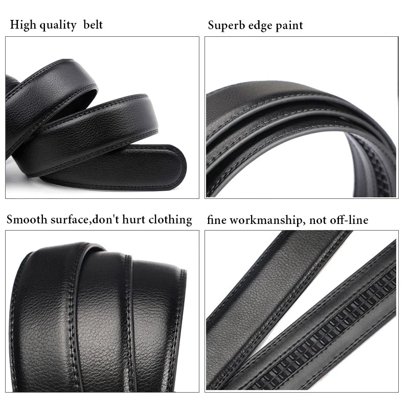 New Men's Belt PU Leather Belt Business High Quality Fashion Male Belt Automatic Buckle Belt for Popular
