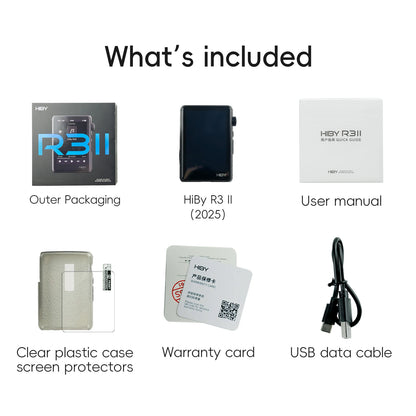 HiBy R3 II 2025 / R3 Gen 2 Music Player Bluetooth 5.1 WiFi MQA16X DSD256 Web Radio USB Audio Dongle DAC X1600E ES9219C 3.2‘’