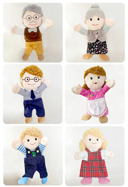 Family Soft Stuffed Toy Doll Dad Mum Brother Sister Cospaly Plush Doll Educational Baby Toys Kawaii Hand Finger Puppet