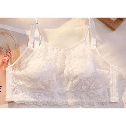 French Style Lace Strapless Bra For Women Large Bust Slimmer Minimizer Sexy Beautiful Back Soft Comfort Lingerie Size 34-44