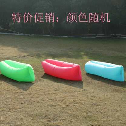 Pillow style inflatable sofa, outdoor portable lazy air sofa, foldable inflatable bed, sleeping bag