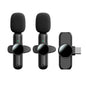 Basix 2.4G Wireless Stereo Lavalier Microphone Live Interview Outdoor Mini Noise Cancelling  for iPhone Android rotate Lapel Mic