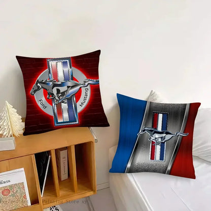 1pc Car Fashion F-Ford M-MustangS Logo  Pillow Bedroom Sofa Leisure Comfort Cushion Car Living Room Home Decoration