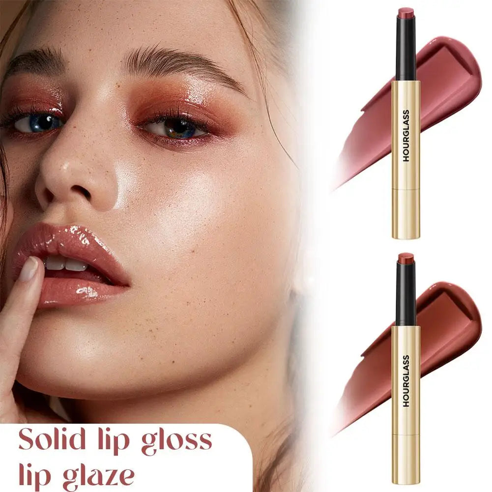 Solid Lip Gloss Mirror Lipstick Glaze Long Lasting Moisturizing Daily Beauty Makeup Refreshing Hot Pick Daily Lip Care Nourish