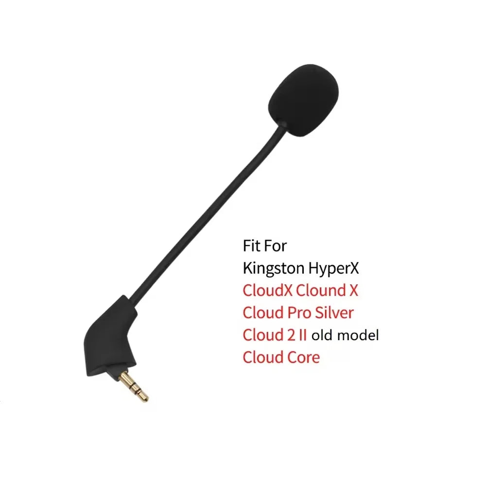 3.5mm Headsets Microphone Replacement for Kingston HyperX Cloud Alpha 2 II X Core Pro Silver Cloudx Gaming Headsets Headphones