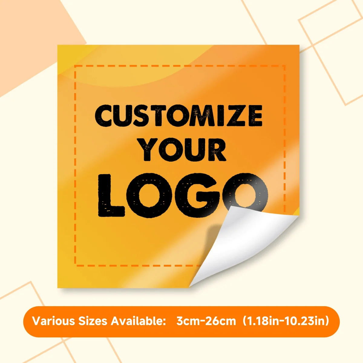Custom Stickers Waterproof Custom Logo Labels Square Personalized Stickers for Wedding Baptism Party Company Logo Gift Packaging