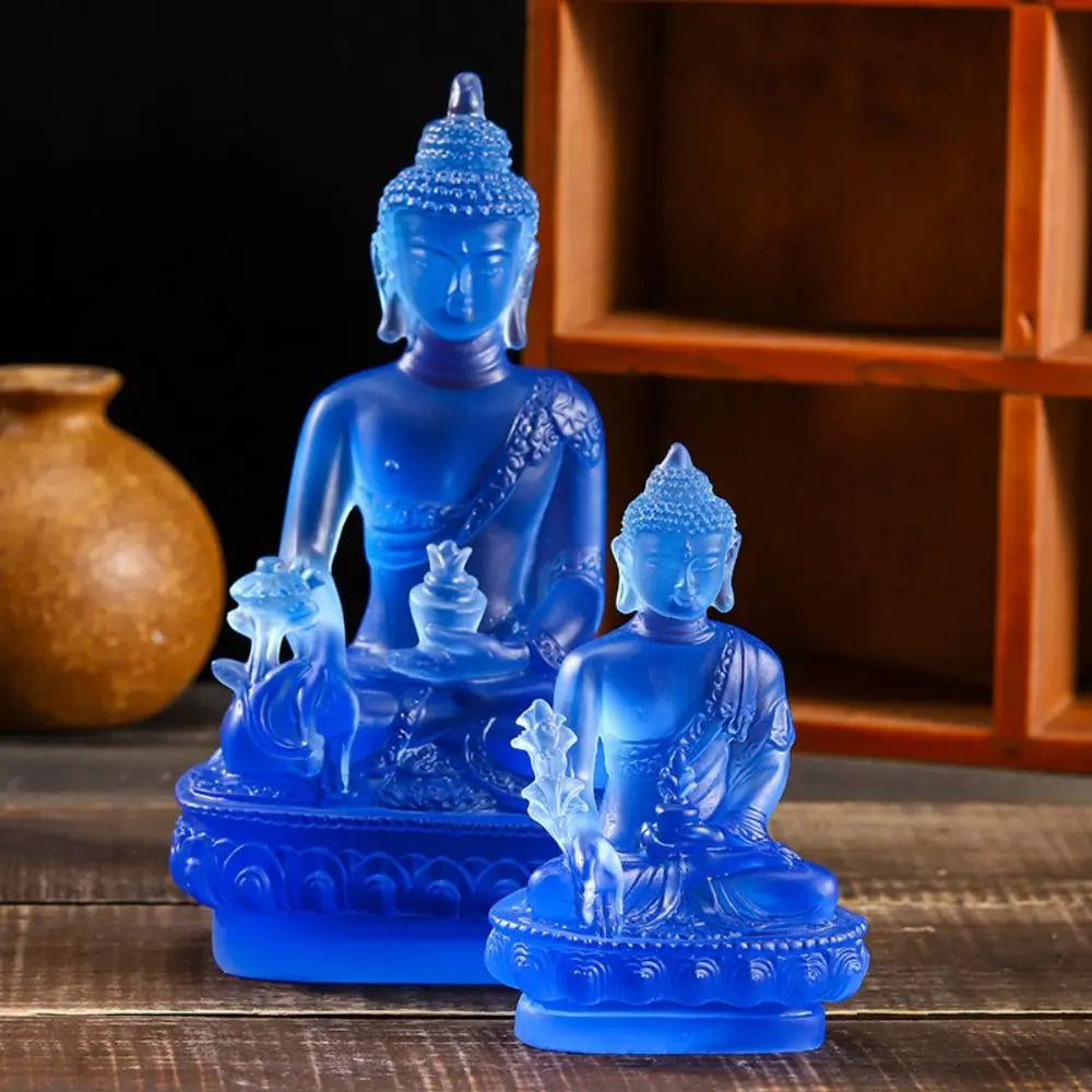 Medicine Buddha Statues Ornament Resin Feng Shui Lucky Shakya Muni Buddha Sculpture Home Office Garden Decoration