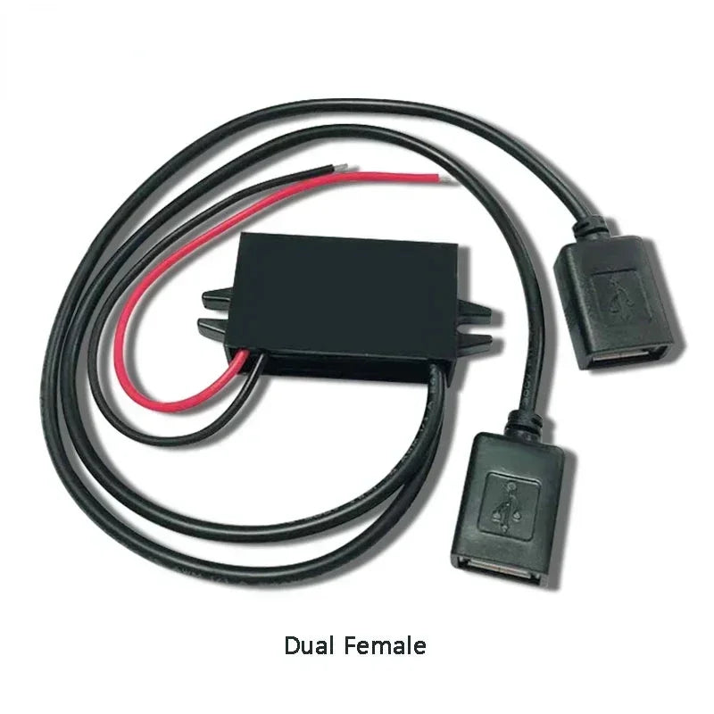 12V 24V 36V 48V Buck 5V 3A Charging Converter DC-DC Step Down Converter for Battery With Multi Types USB Jack Female USB