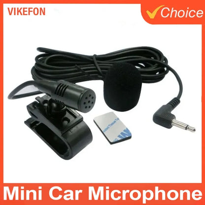 Car Self-Adhesive Type Clip 3.5mm Mini Wired External Microphone For Auto DVD Radio 2m Long Car Radio Wired External Microphone
