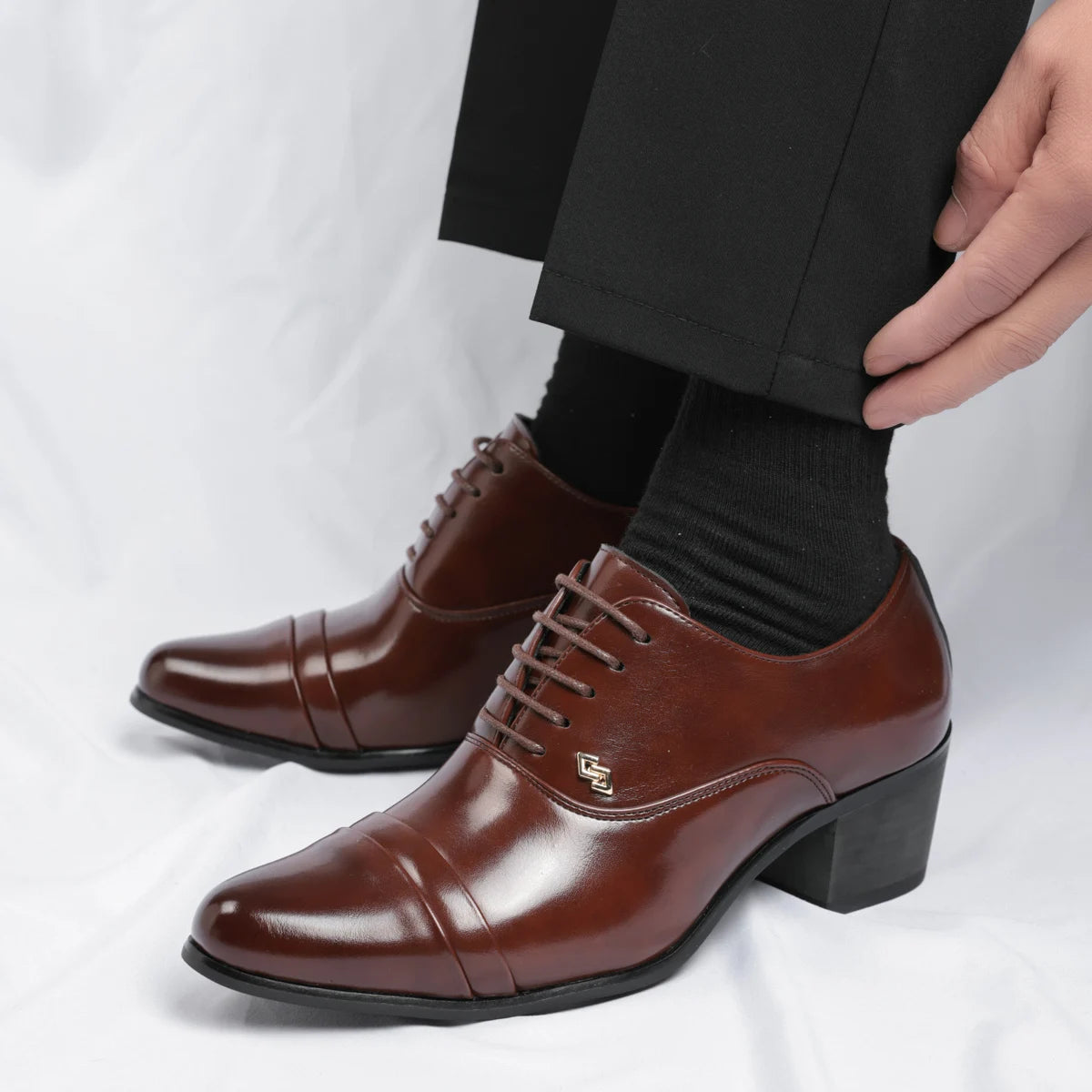 Trendy Men's Casual Black Brown Lace Up Oxford Cuban Shoes Gentleman Business Flats Dress Homecoming Footwear Zapatos Hombre