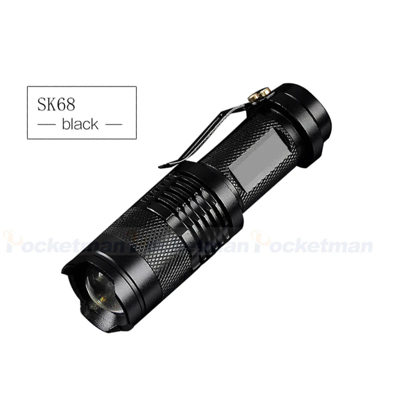 LED Flashlight Pocket Emergency Flashlight Zoomable Torch Aluminium Alloy 3 Lighting Modes Flashlight Waterproof Torch