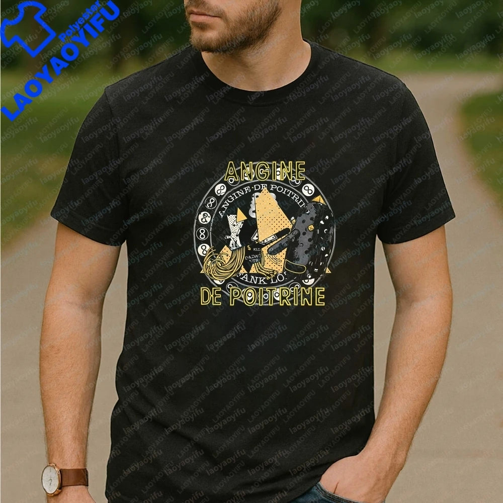 Angine De Poitrine Mens T-shirts and Tank Tops - Summer Short-sleeved Men's and Women's Comfortable T-shirts
