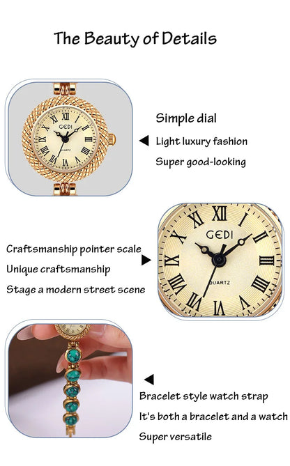 Women Bracelet Watch Ancient Luxury Premium Cat Eye Stone Colorful chain Watches Waterproof Ladies Fashion Quartz Wristwatch
