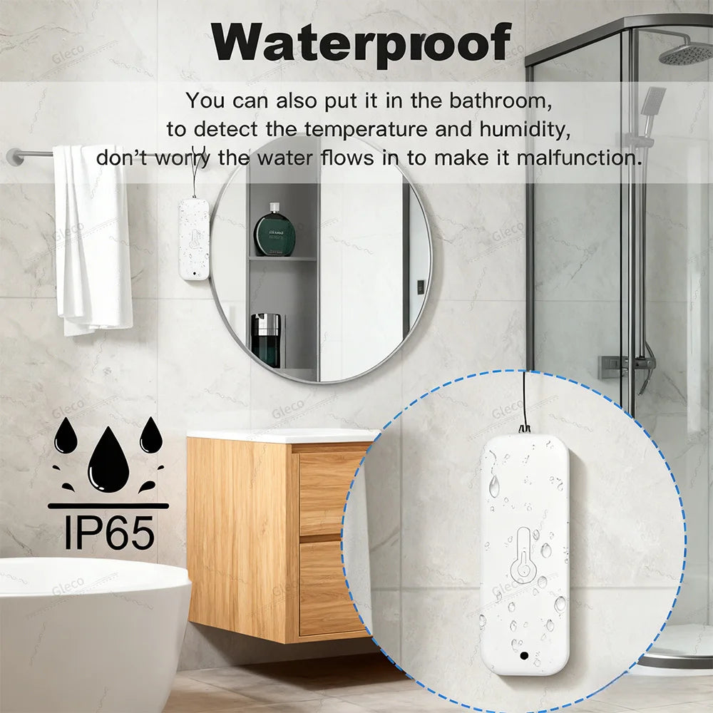 TUYA Wifi/Zigbee Waterproof Temperature And Humidity Sensor Outdoor Smart Life Thermometer Hygrometer Detection For Garden Home
