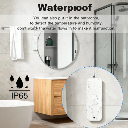 TUYA Wifi/Zigbee Waterproof Temperature And Humidity Sensor Outdoor Smart Life Thermometer Hygrometer Detection For Garden Home