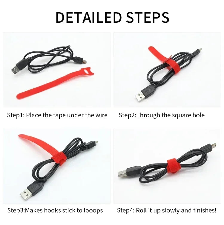 Releasable Cable Tie 150 200 250 300mm Plastics Fastening Reusable Ties Straps Nylon Wrap Zip Bundle Bandage Cable Organiser
