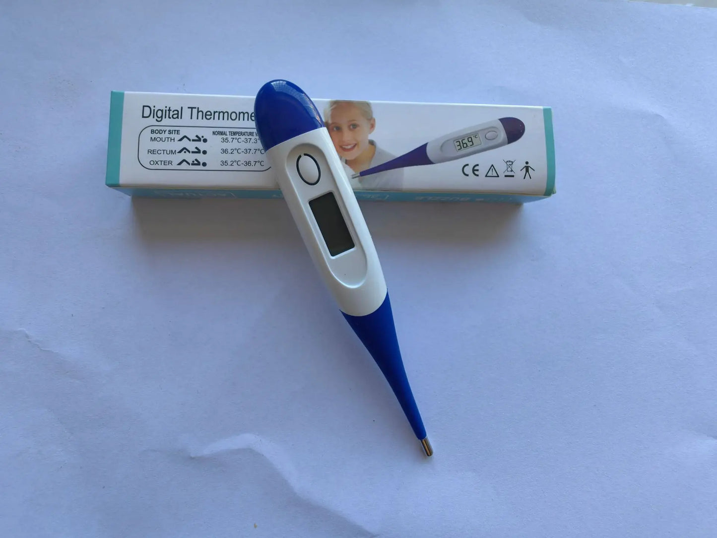 Digital Thermometer with Soft Tip, Oral & Armpit Temperature Test for Baby Adults, Home First Aid Fever Detection Tool