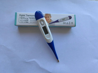 Digital Thermometer with Soft Tip, Oral & Armpit Temperature Test for Baby Adults, Home First Aid Fever Detection Tool