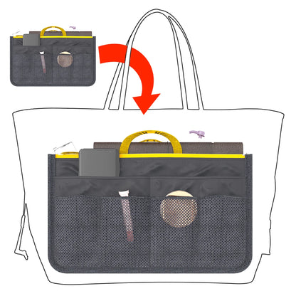 Multifunctional Bi-fold Storage Bag Large Capacity Makeup Bag with Mesh Grid Travel Storage Bag Mommy Bag Multi Pocket Cosmetic