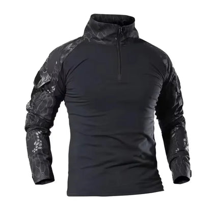 Men's Outdoor Tactical Hiking T-Shirts,Hunting Camouflage Long Sleeve Hunting Climbing Shirt,Male Breathable Sport Clothes