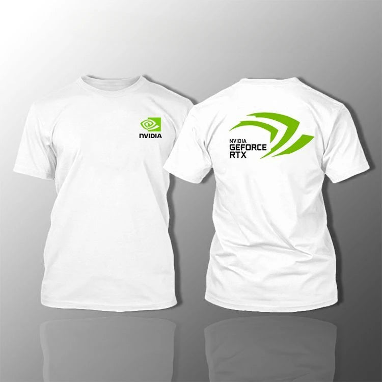 NVIDIA Short-sleeved Shirt NVIDIA RTX Intel Summer Men's Clothing for Gaming Geek Round-neck 2026 New T-shirt