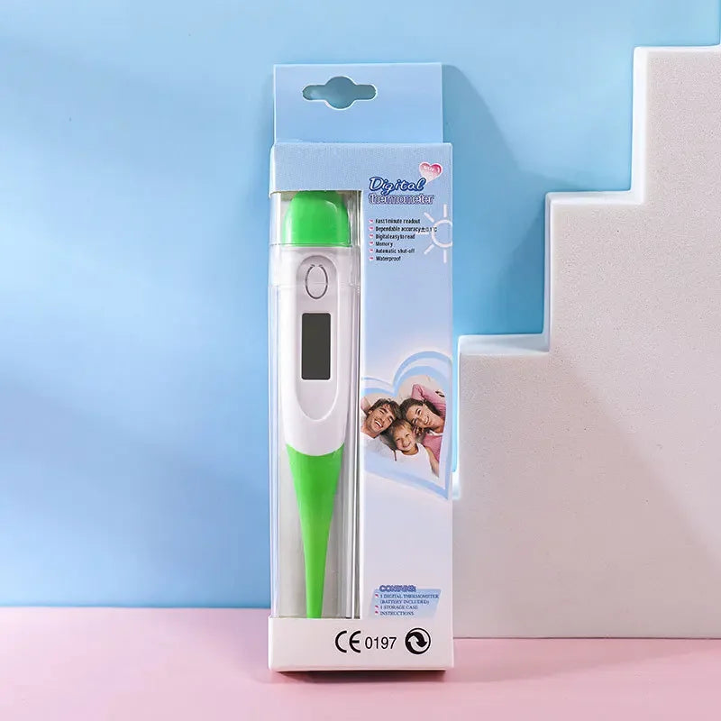 Digital Thermometer with Soft Tip, Oral & Armpit Temperature Test for Baby Adults, Home First Aid Fever Detection Tool
