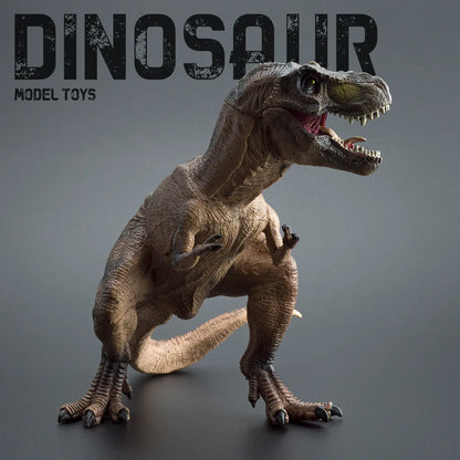 Large-Sized Tyrannosaurus Rex Dinosaur Model Realistic Solid Rubber Hand Puppet Jurassic Figurine - Decorative Gift for Kids And