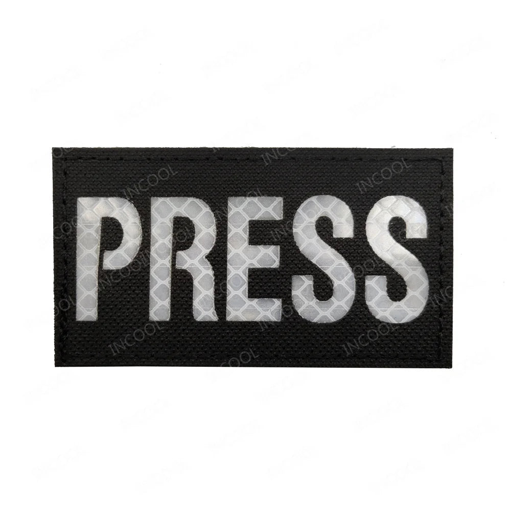 Infrared IR Reflective Patch K9 FIRE MEDIC PRESS MED PJ Decorative Patches Biker Armband Patch For Clothing Backpack